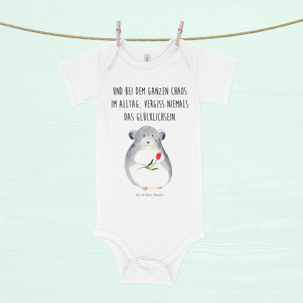 Organic Baby Body Chinchilla mit Blume Babykleidung, Babystrampler, Strampler, Wickelbody, Baby Erstausstattung, Junge, Mädchen, Tiermotive, Gute Laune, lustige Sprüche, Tiere, Chinchilla, Chinchillas, Liebeskummer, Kummer, Depressionen, traurig sein, Chaos, Glücklichsein, Büro, Büroalltag