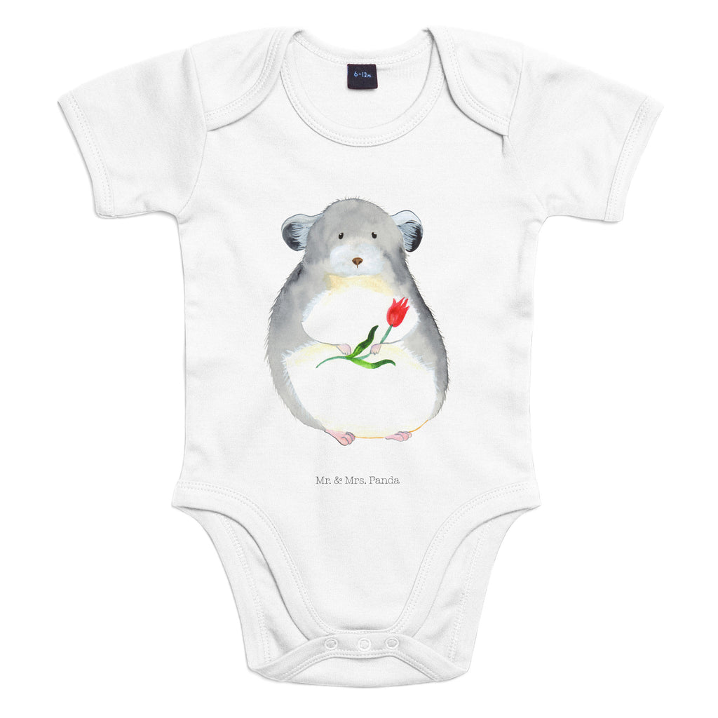 Organic Baby Body Chinchilla mit Blume Babykleidung, Babystrampler, Strampler, Wickelbody, Baby Erstausstattung, Junge, Mädchen, Tiermotive, Gute Laune, lustige Sprüche, Tiere, Chinchilla, Chinchillas, Liebeskummer, Kummer, Depressionen, traurig sein, Chaos, Glücklichsein, Büro, Büroalltag
