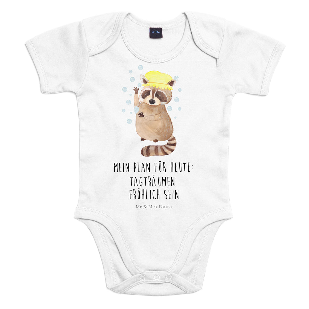 Organic Baby Body Waschbär Babykleidung, Babystrampler, Strampler, Wickelbody, Baby Erstausstattung, Junge, Mädchen, Tiermotive, Gute Laune, lustige Sprüche, Tiere, Waschbär, Tagträumen, Plan, Fröhlich, waschen, Seifenblasen