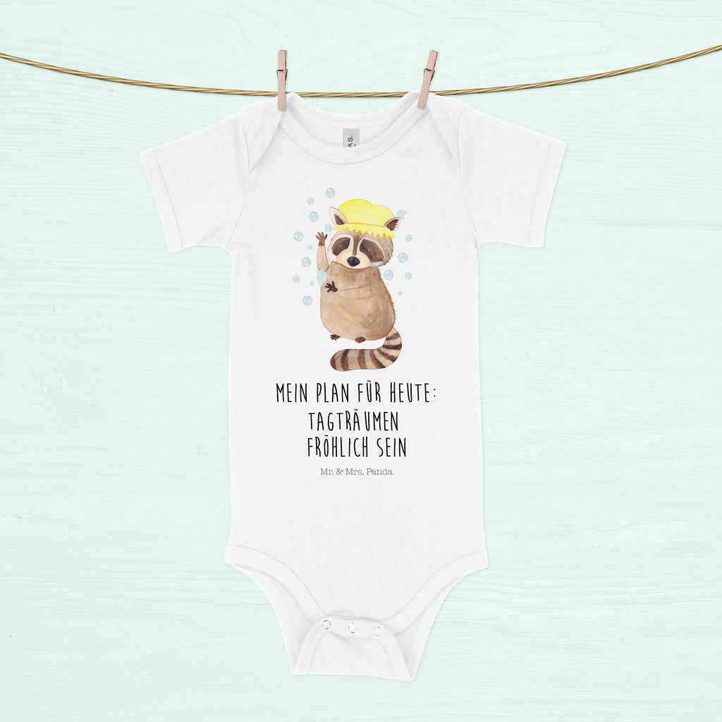 Organic Baby Body Waschbär Babykleidung, Babystrampler, Strampler, Wickelbody, Baby Erstausstattung, Junge, Mädchen, Tiermotive, Gute Laune, lustige Sprüche, Tiere, Waschbär, Tagträumen, Plan, Fröhlich, waschen, Seifenblasen
