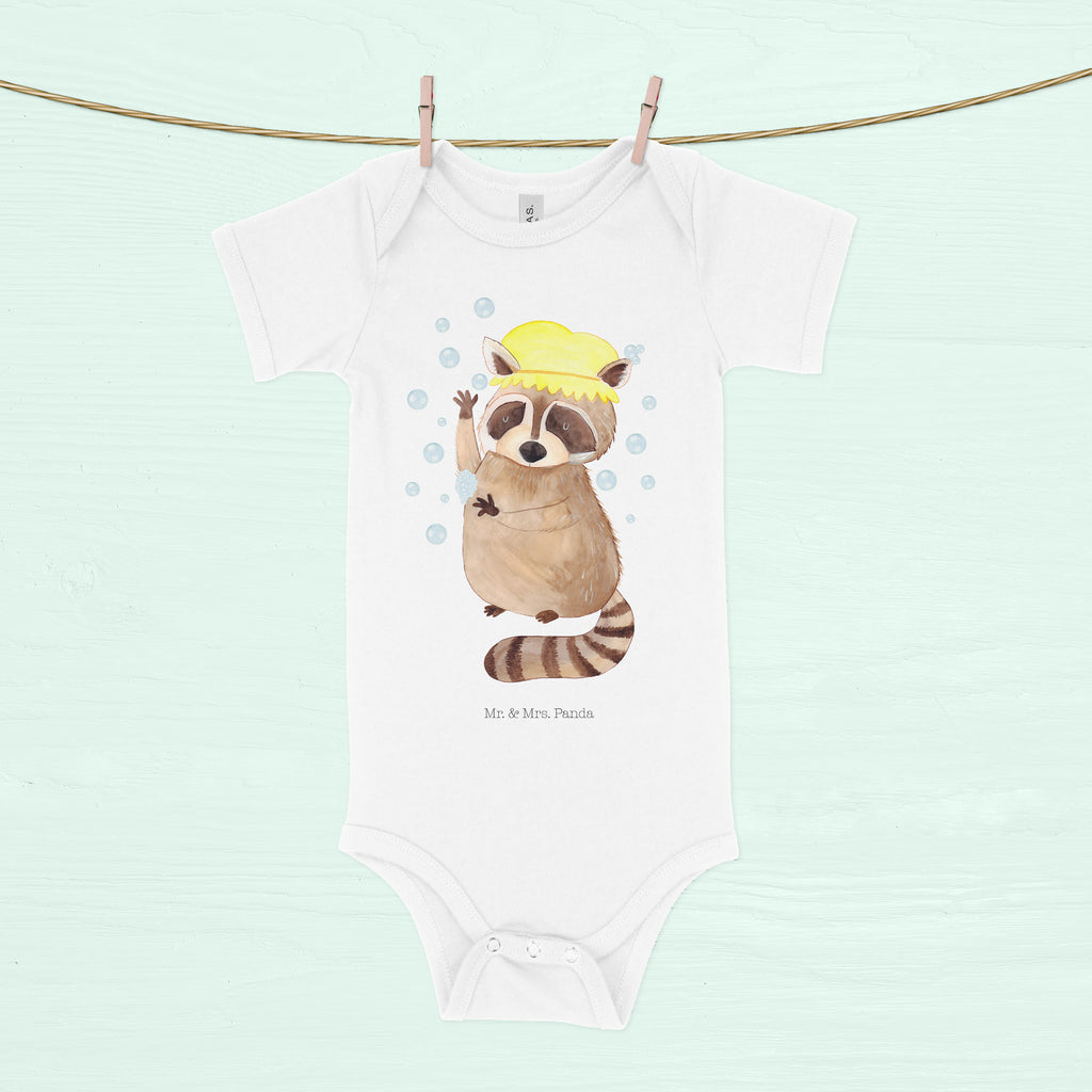 Organic Baby Body Waschbär Babykleidung, Babystrampler, Strampler, Wickelbody, Baby Erstausstattung, Junge, Mädchen, Tiermotive, Gute Laune, lustige Sprüche, Tiere, Waschbär, Tagträumen, Plan, Fröhlich, waschen, Seifenblasen