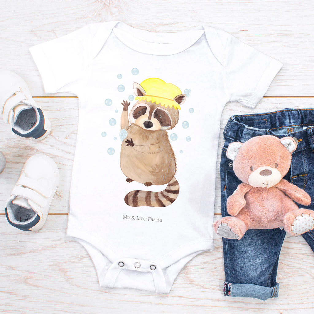 Organic Baby Body Waschbär Babykleidung, Babystrampler, Strampler, Wickelbody, Baby Erstausstattung, Junge, Mädchen, Tiermotive, Gute Laune, lustige Sprüche, Tiere, Waschbär, Tagträumen, Plan, Fröhlich, waschen, Seifenblasen