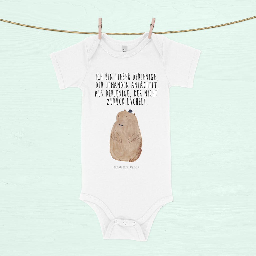 Organic Baby Body Murmeltier Babykleidung, Babystrampler, Strampler, Wickelbody, Baby Erstausstattung, Junge, Mädchen, Tiermotive, Gute Laune, lustige Sprüche, Tiere, Murmeltier, Knigge, Fröhlichkeit, Freundlichkeit, Respekt, Anstand