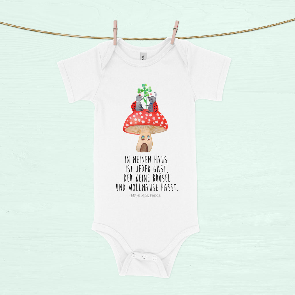 Organic Baby Body Marienkäfer Paar Fliegenpilz Babykleidung, Babystrampler, Strampler, Wickelbody, Baby Erstausstattung, Junge, Mädchen, Tiermotive, Gute Laune, lustige Sprüche, Tiere, Haus, Wohnung, zuhause, Fliegenpilz, Marienkäfer, Fleigenpilzhaus