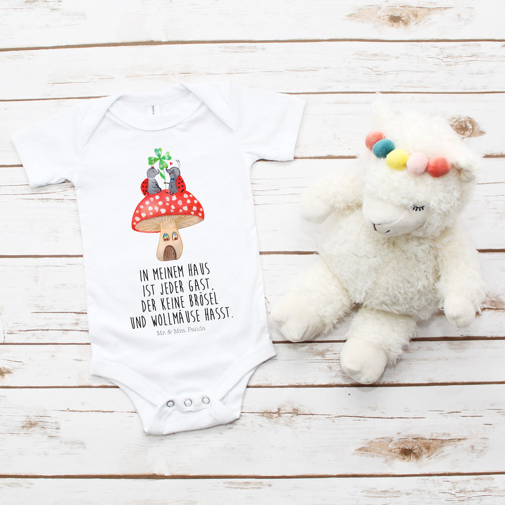 Organic Baby Body Marienkäfer Paar Fliegenpilz Babykleidung, Babystrampler, Strampler, Wickelbody, Baby Erstausstattung, Junge, Mädchen, Tiermotive, Gute Laune, lustige Sprüche, Tiere, Haus, Wohnung, zuhause, Fliegenpilz, Marienkäfer, Fleigenpilzhaus