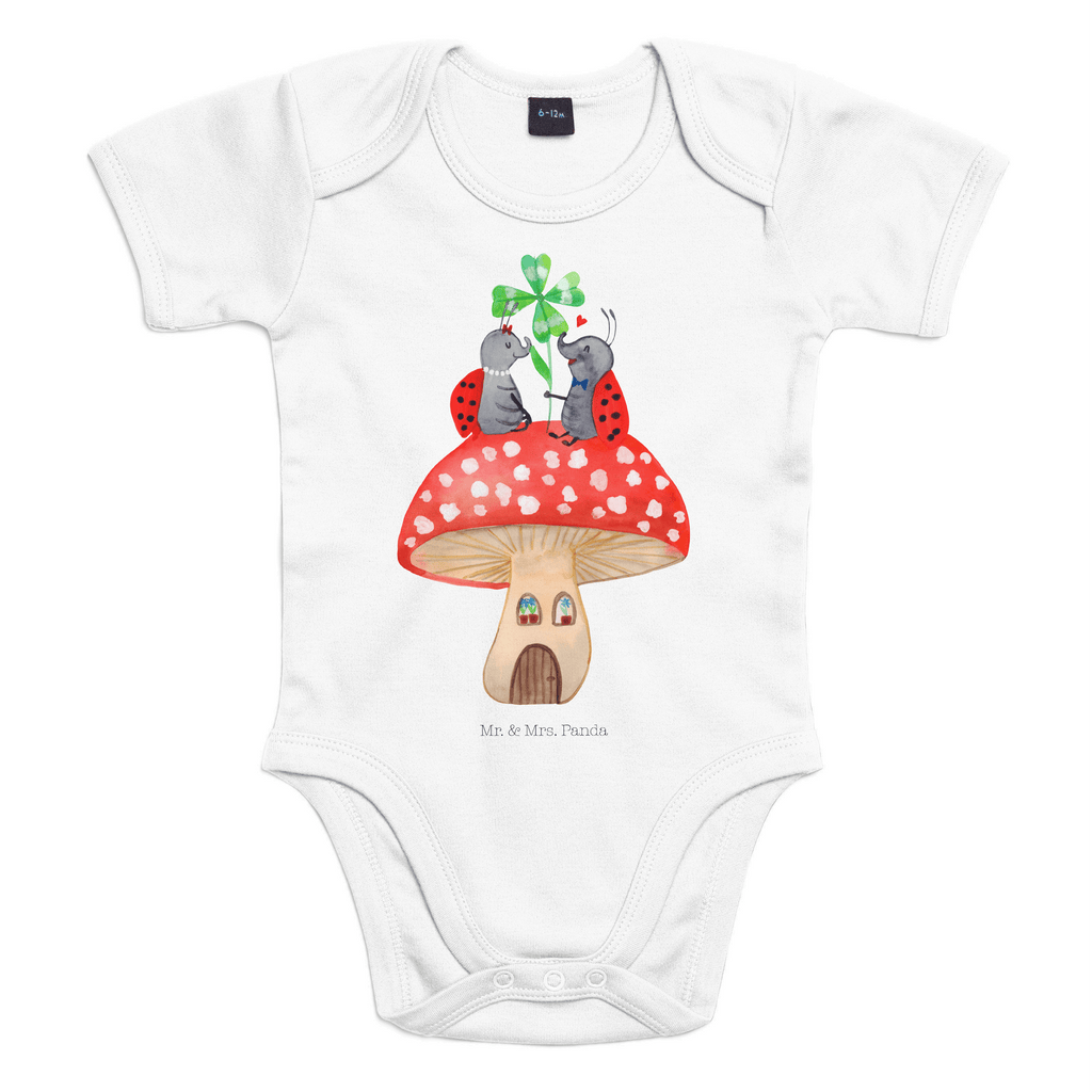 Organic Baby Body Marienkäfer Paar Fliegenpilz Babykleidung, Babystrampler, Strampler, Wickelbody, Baby Erstausstattung, Junge, Mädchen, Tiermotive, Gute Laune, lustige Sprüche, Tiere, Haus, Wohnung, zuhause, Fliegenpilz, Marienkäfer, Fleigenpilzhaus