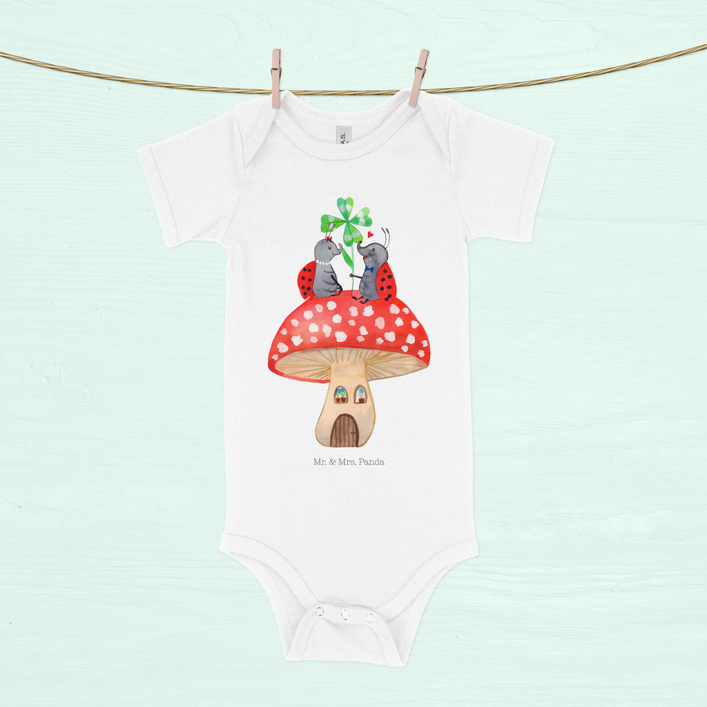 Organic Baby Body Marienkäfer Paar Fliegenpilz Babykleidung, Babystrampler, Strampler, Wickelbody, Baby Erstausstattung, Junge, Mädchen, Tiermotive, Gute Laune, lustige Sprüche, Tiere, Haus, Wohnung, zuhause, Fliegenpilz, Marienkäfer, Fleigenpilzhaus