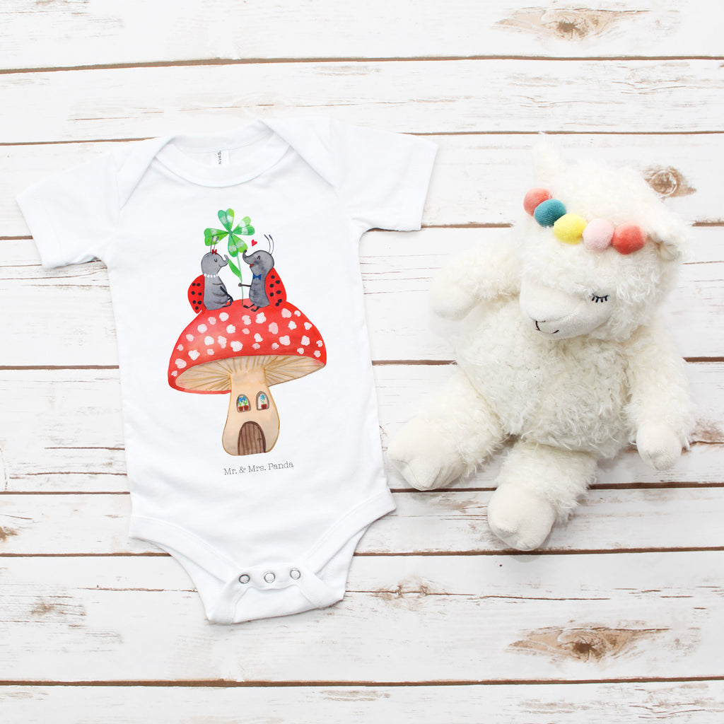 Organic Baby Body Marienkäfer Paar Fliegenpilz Babykleidung, Babystrampler, Strampler, Wickelbody, Baby Erstausstattung, Junge, Mädchen, Tiermotive, Gute Laune, lustige Sprüche, Tiere, Haus, Wohnung, zuhause, Fliegenpilz, Marienkäfer, Fleigenpilzhaus