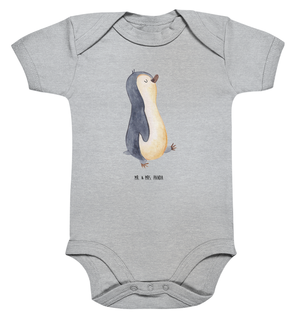 Organic Baby Body Pinguin marschierend Babykleidung, Babystrampler, Strampler, Wickelbody, Baby Erstausstattung, Junge, Mädchen, Pinguin, Pinguine, Frühaufsteher, Langschläfer, Bruder, Schwester, Familie