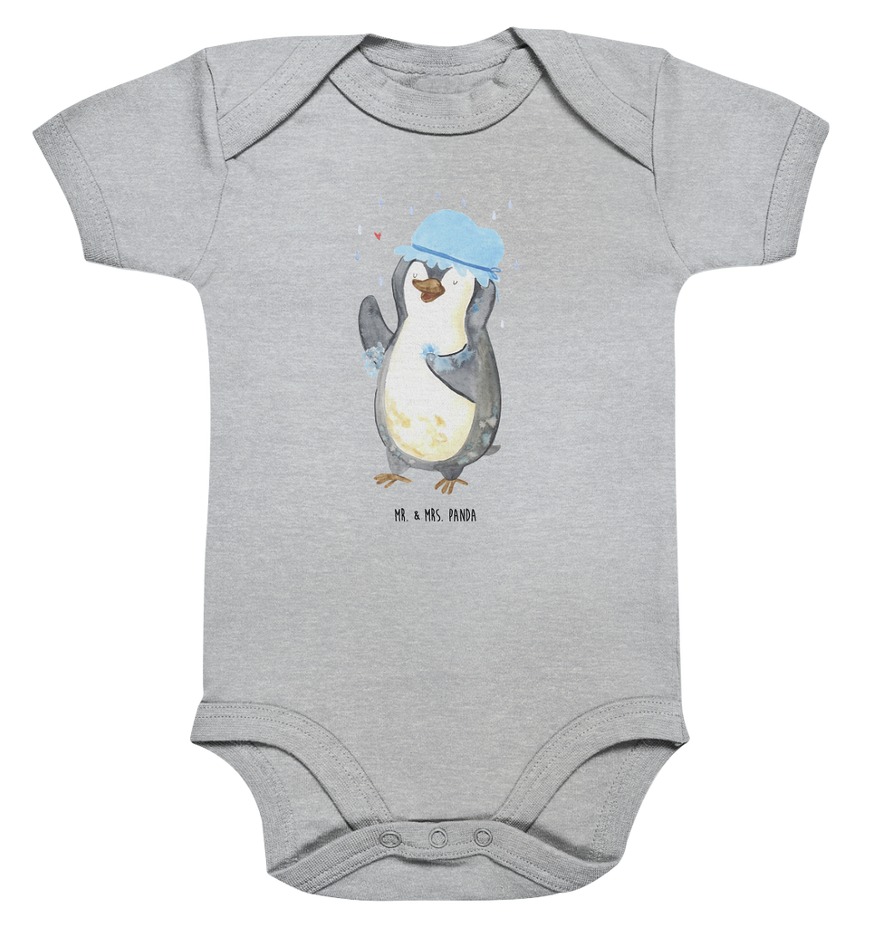 Organic Baby Body Pinguin duscht Babykleidung, Babystrampler, Strampler, Wickelbody, Baby Erstausstattung, Junge, Mädchen, Pinguin, Pinguine, Dusche, duschen, Lebensmotto, Motivation, Neustart, Neuanfang, glücklich sein