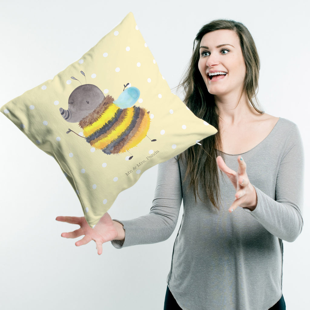 40x40 Kissen Hummel flauschig Kissenhülle, Kopfkissen, Sofakissen, Dekokissen, Motivkissen, Tiermotive, Gute Laune, lustige Sprüche, Tiere, Hummel, Flauschig, Biene, Blume, Natur