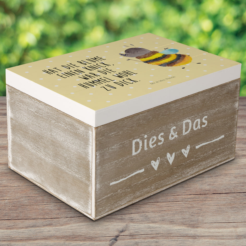Holzkiste Hummel flauschig Holzkiste, Kiste, Schatzkiste, Truhe, Schatulle, XXL, Erinnerungsbox, Erinnerungskiste, Dekokiste, Aufbewahrungsbox, Tiermotive, Gute Laune, lustige Sprüche, Tiere, Hummel, Flauschig, Biene, Blume, Natur