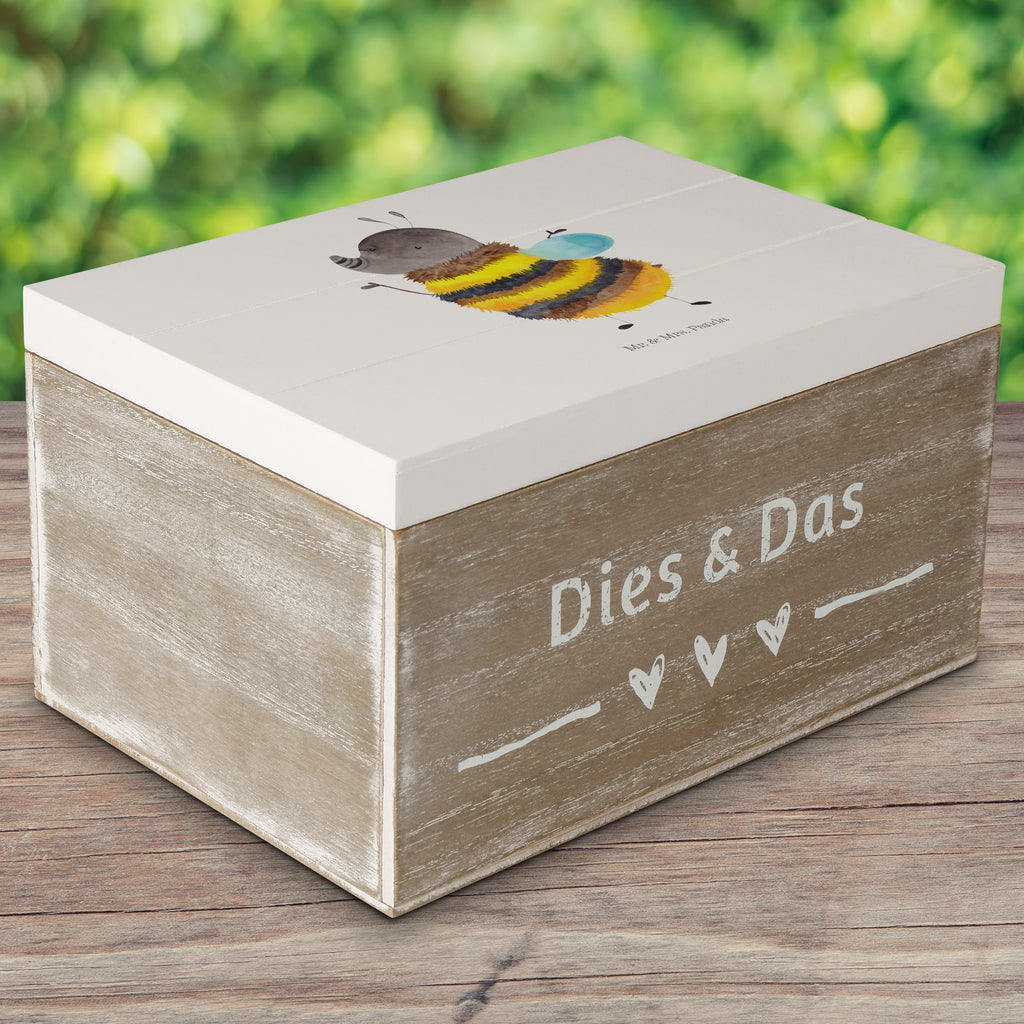 Holzkiste Hummel flauschig Holzkiste, Kiste, Schatzkiste, Truhe, Schatulle, XXL, Erinnerungsbox, Erinnerungskiste, Dekokiste, Aufbewahrungsbox, Tiermotive, Gute Laune, lustige Sprüche, Tiere, Hummel, Flauschig, Biene, Blume, Natur