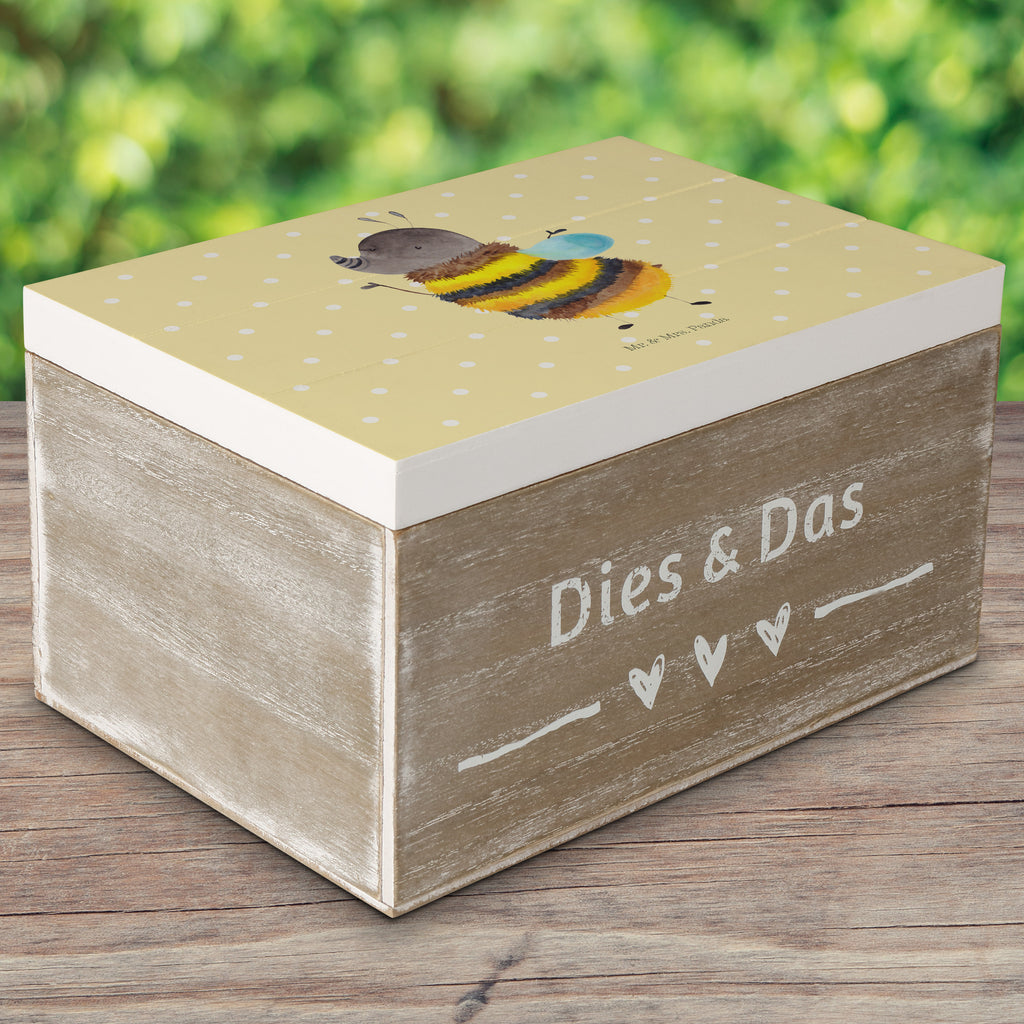 Holzkiste Hummel flauschig Holzkiste, Kiste, Schatzkiste, Truhe, Schatulle, XXL, Erinnerungsbox, Erinnerungskiste, Dekokiste, Aufbewahrungsbox, Tiermotive, Gute Laune, lustige Sprüche, Tiere, Hummel, Flauschig, Biene, Blume, Natur