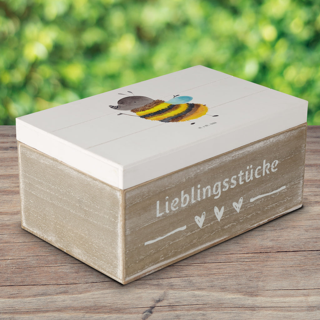 Holzkiste Hummel flauschig Holzkiste, Kiste, Schatzkiste, Truhe, Schatulle, XXL, Erinnerungsbox, Erinnerungskiste, Dekokiste, Aufbewahrungsbox, Tiermotive, Gute Laune, lustige Sprüche, Tiere, Hummel, Flauschig, Biene, Blume, Natur