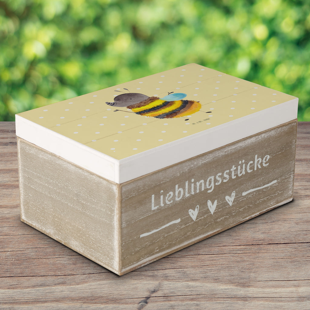 Holzkiste Hummel flauschig Holzkiste, Kiste, Schatzkiste, Truhe, Schatulle, XXL, Erinnerungsbox, Erinnerungskiste, Dekokiste, Aufbewahrungsbox, Tiermotive, Gute Laune, lustige Sprüche, Tiere, Hummel, Flauschig, Biene, Blume, Natur