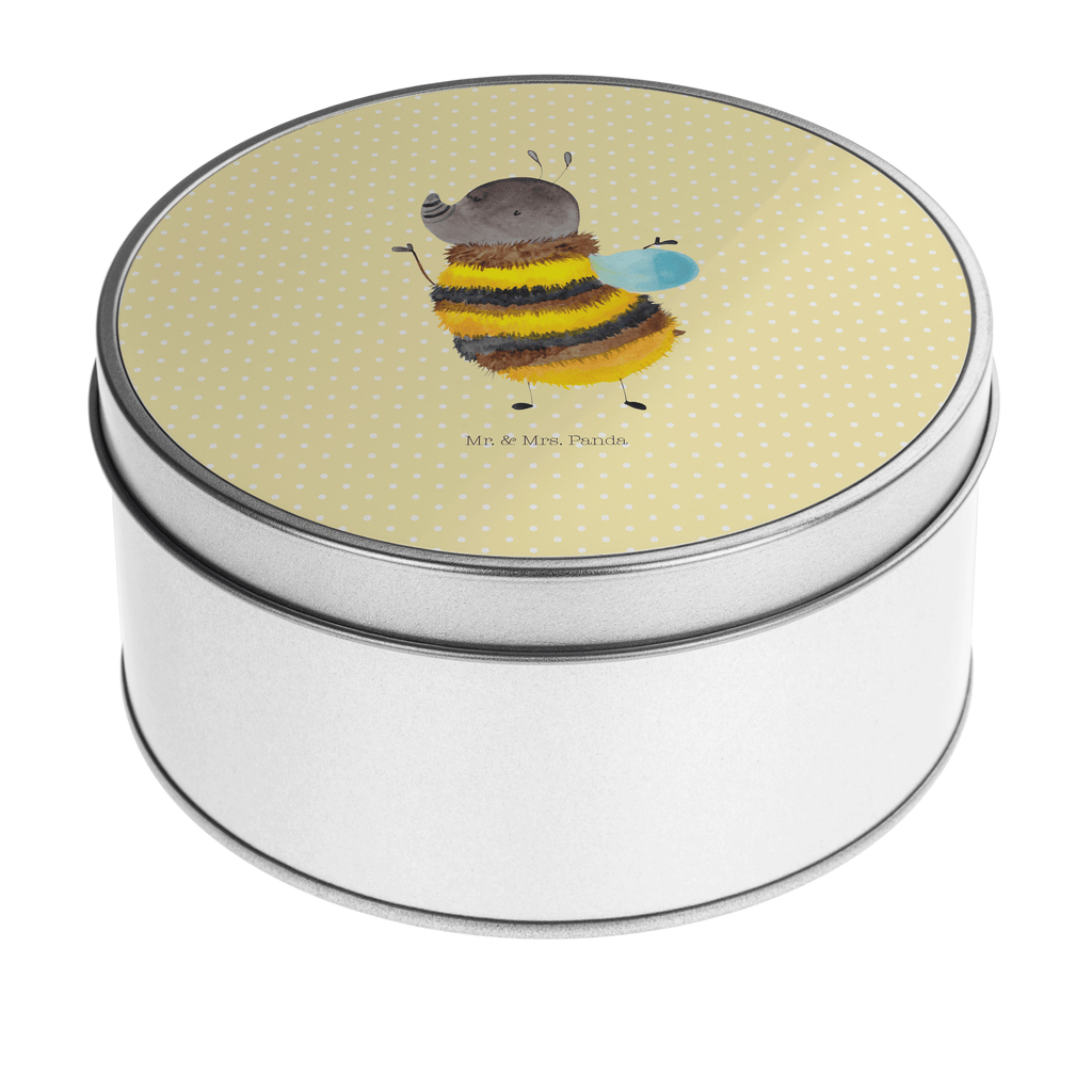 Blechdose rund Hummel flauschig Metalldose, Keksdose, Dose, Vorratsdose, Geschenkbox, Tiermotive, Gute Laune, lustige Sprüche, Tiere, Hummel, Flauschig, Biene, Blume, Natur