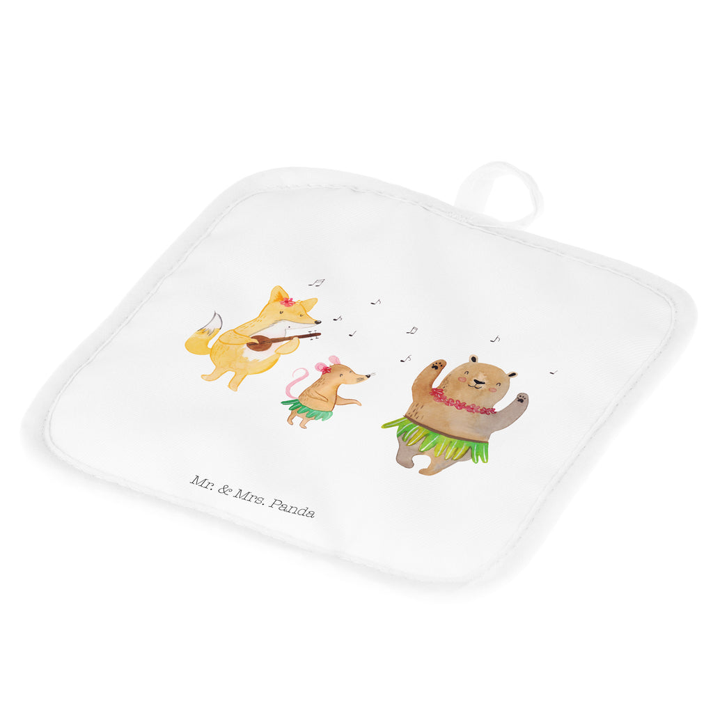 2er Set Topflappen  Waldtiere Aloha Topflappen, Topfuntersetzer, Ofenhandschuh, Topflappen Set, Topflappen lustig, Topflappen mit Spruch, Tiermotive, Gute Laune, lustige Sprüche, Tiere, Wald, Waldtiere, Musik, Aloha, Bär, Hase, Igel, Tanzen, Leben, Lachen