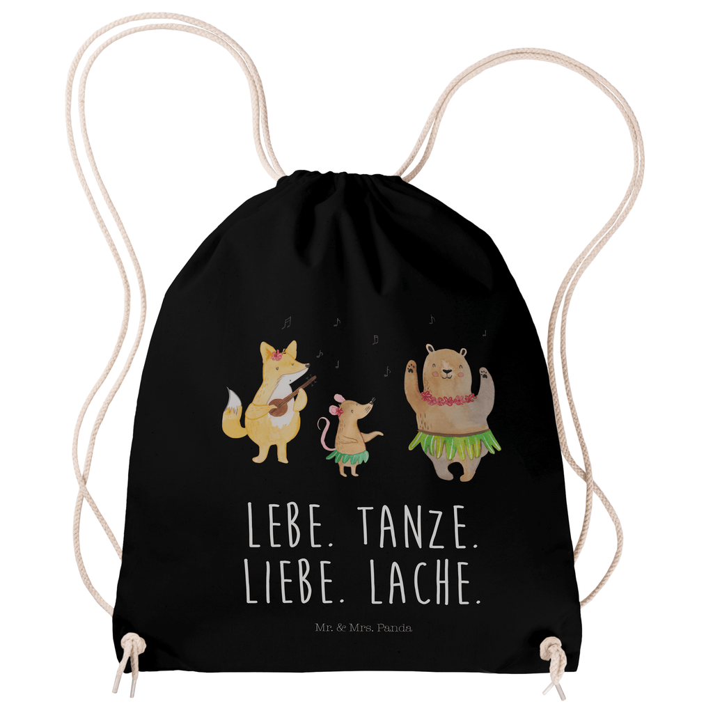 Sportbeutel Waldtiere Aloha Turnbeutel, Beutel, Sporttasche, Tasche, Stoffbeutel, Tiermotive, Gute Laune, lustige Sprüche, Tiere, Wald, Waldtiere, Musik, Aloha, Bär, Hase, Igel, Tanzen, Leben, Lachen
