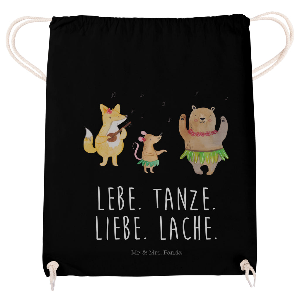 Sportbeutel Waldtiere Aloha Turnbeutel, Beutel, Sporttasche, Tasche, Stoffbeutel, Tiermotive, Gute Laune, lustige Sprüche, Tiere, Wald, Waldtiere, Musik, Aloha, Bär, Hase, Igel, Tanzen, Leben, Lachen