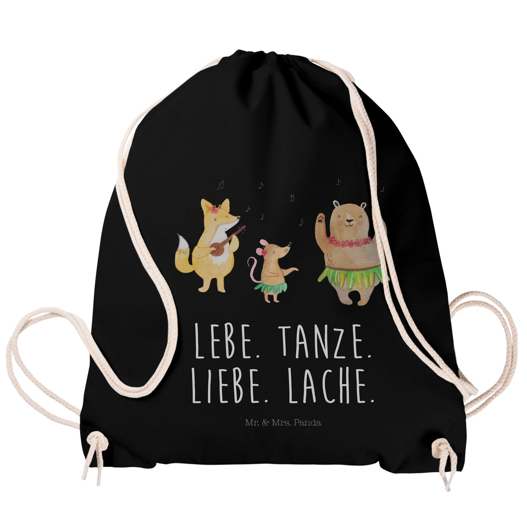 Sportbeutel Waldtiere Aloha Turnbeutel, Beutel, Sporttasche, Tasche, Stoffbeutel, Tiermotive, Gute Laune, lustige Sprüche, Tiere, Wald, Waldtiere, Musik, Aloha, Bär, Hase, Igel, Tanzen, Leben, Lachen