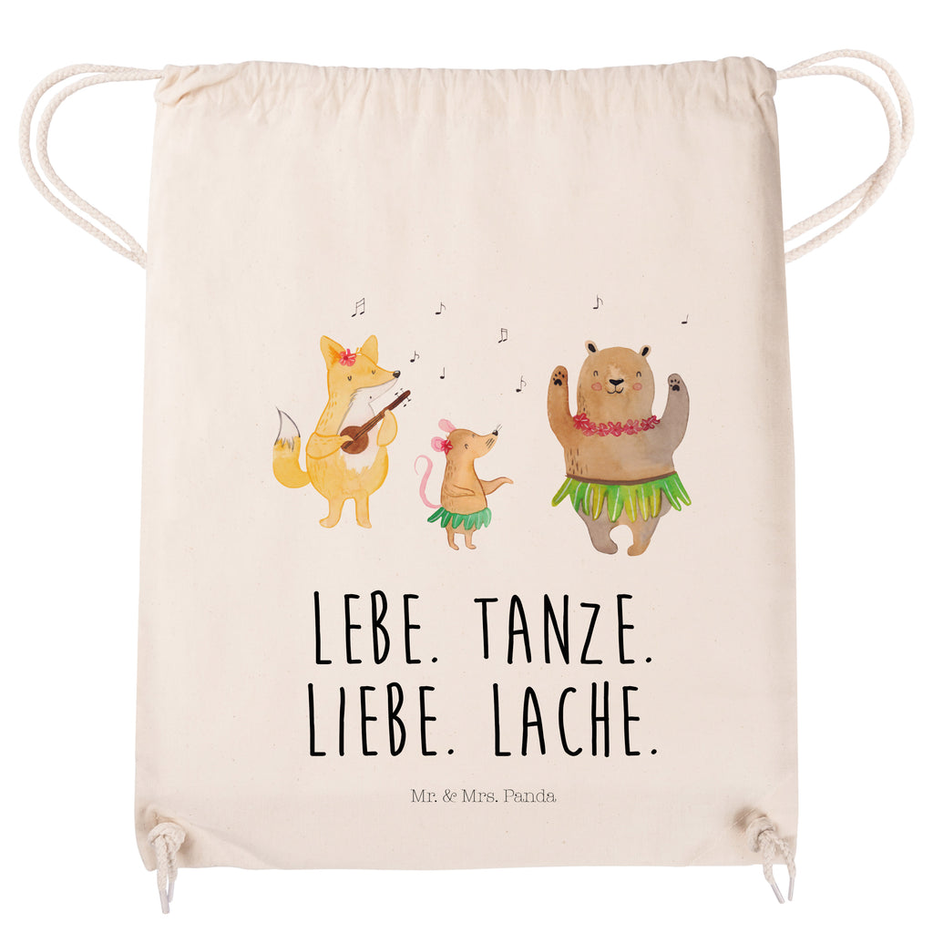 Sportbeutel Waldtiere Aloha Turnbeutel, Beutel, Sporttasche, Tasche, Stoffbeutel, Tiermotive, Gute Laune, lustige Sprüche, Tiere, Wald, Waldtiere, Musik, Aloha, Bär, Hase, Igel, Tanzen, Leben, Lachen