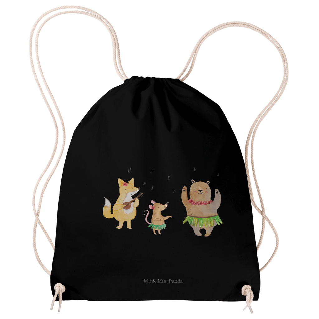 Sportbeutel Waldtiere Aloha Turnbeutel, Beutel, Sporttasche, Tasche, Stoffbeutel, Tiermotive, Gute Laune, lustige Sprüche, Tiere, Wald, Waldtiere, Musik, Aloha, Bär, Hase, Igel, Tanzen, Leben, Lachen