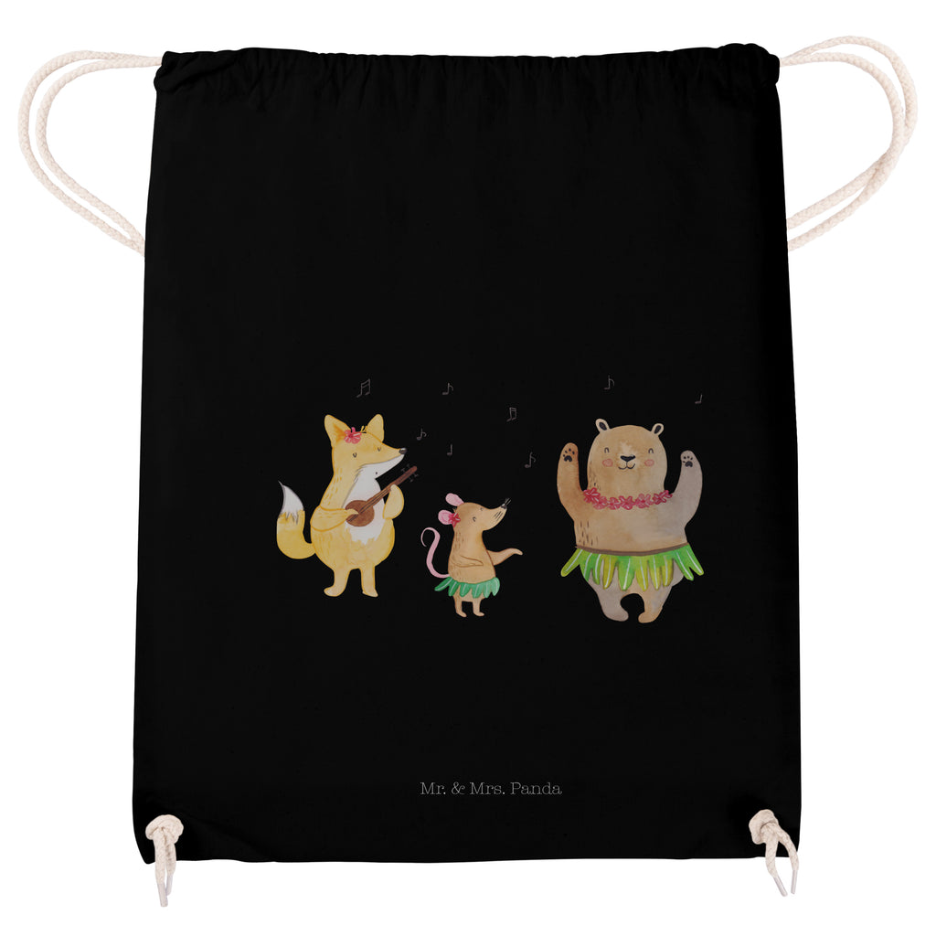 Sportbeutel Waldtiere Aloha Turnbeutel, Beutel, Sporttasche, Tasche, Stoffbeutel, Tiermotive, Gute Laune, lustige Sprüche, Tiere, Wald, Waldtiere, Musik, Aloha, Bär, Hase, Igel, Tanzen, Leben, Lachen