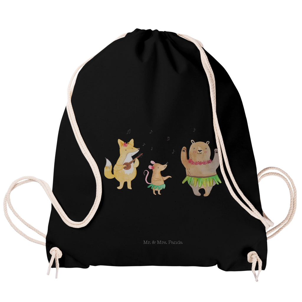 Sportbeutel Waldtiere Aloha Turnbeutel, Beutel, Sporttasche, Tasche, Stoffbeutel, Tiermotive, Gute Laune, lustige Sprüche, Tiere, Wald, Waldtiere, Musik, Aloha, Bär, Hase, Igel, Tanzen, Leben, Lachen