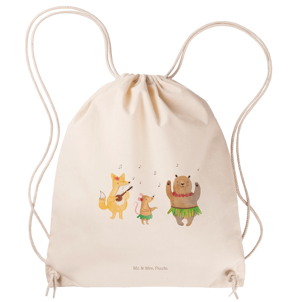Sportbeutel Waldtiere Aloha Turnbeutel, Beutel, Sporttasche, Tasche, Stoffbeutel, Tiermotive, Gute Laune, lustige Sprüche, Tiere, Wald, Waldtiere, Musik, Aloha, Bär, Hase, Igel, Tanzen, Leben, Lachen