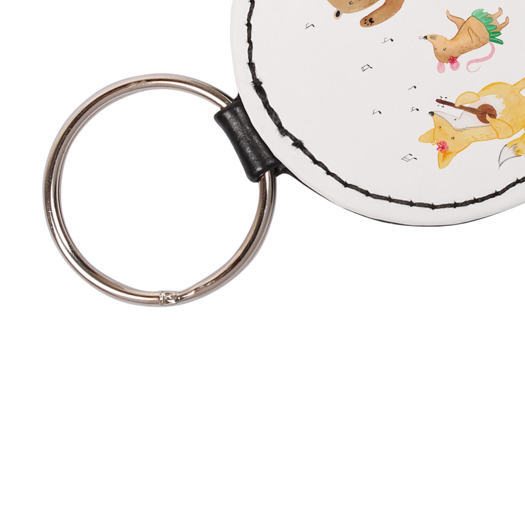 Rund Schlüsselanhänger Waldtiere Aloha Schlüsselanhänger, Anhänger, Taschenanhänger, Glücksbringer, Schutzengel, Tiermotive, Gute Laune, lustige Sprüche, Tiere, Wald, Waldtiere, Musik, Aloha, Bär, Hase, Igel, Tanzen, Leben, Lachen