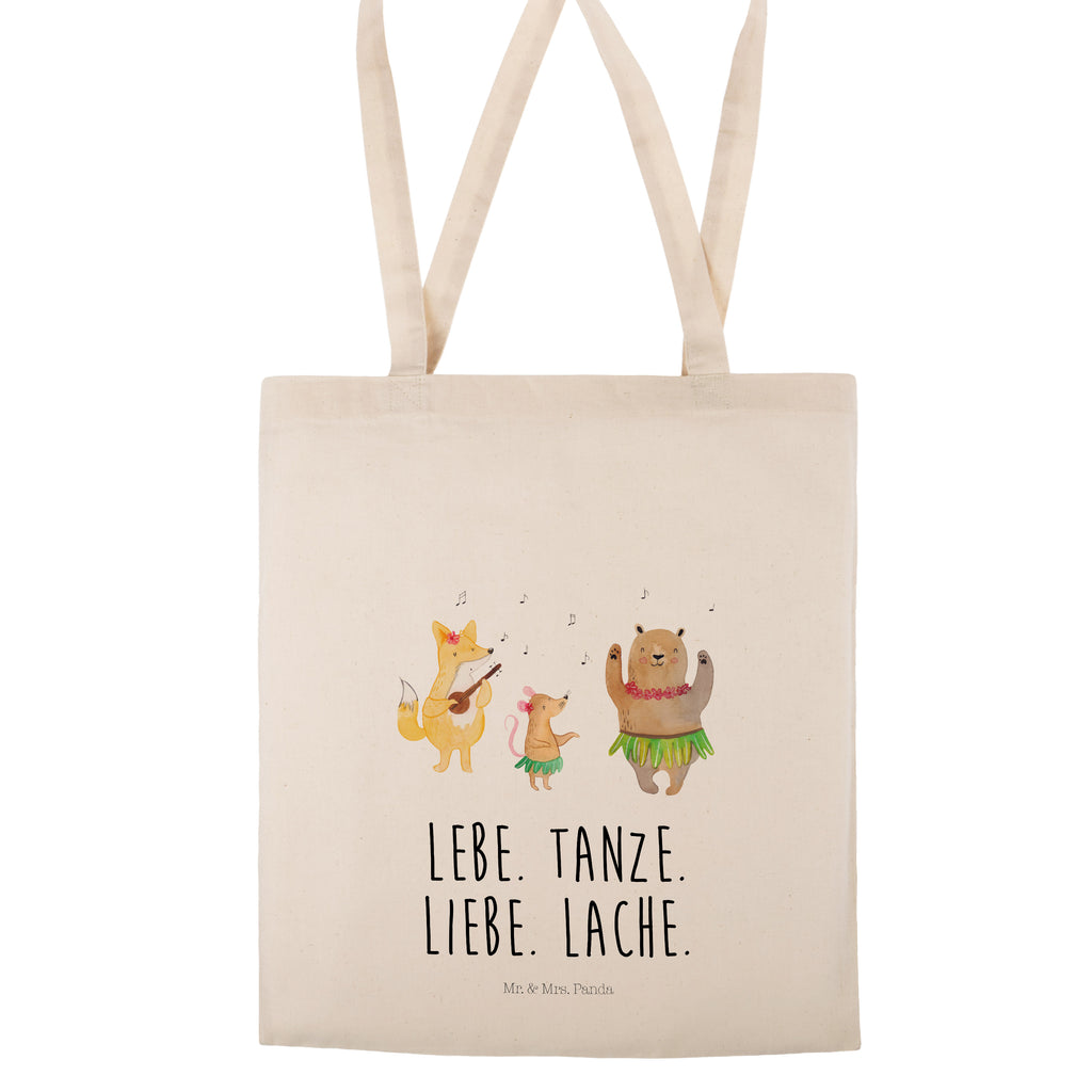 Tragetasche Waldtiere Aloha Beuteltasche, Beutel, Einkaufstasche, Jutebeutel, Stoffbeutel, Tiermotive, Gute Laune, lustige Sprüche, Tiere, Wald, Waldtiere, Musik, Aloha, Bär, Hase, Igel, Tanzen, Leben, Lachen