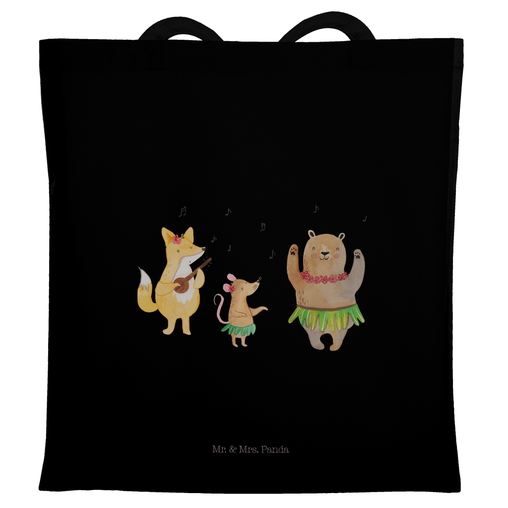 Tragetasche Waldtiere Aloha Beuteltasche, Beutel, Einkaufstasche, Jutebeutel, Stoffbeutel, Tiermotive, Gute Laune, lustige Sprüche, Tiere, Wald, Waldtiere, Musik, Aloha, Bär, Hase, Igel, Tanzen, Leben, Lachen