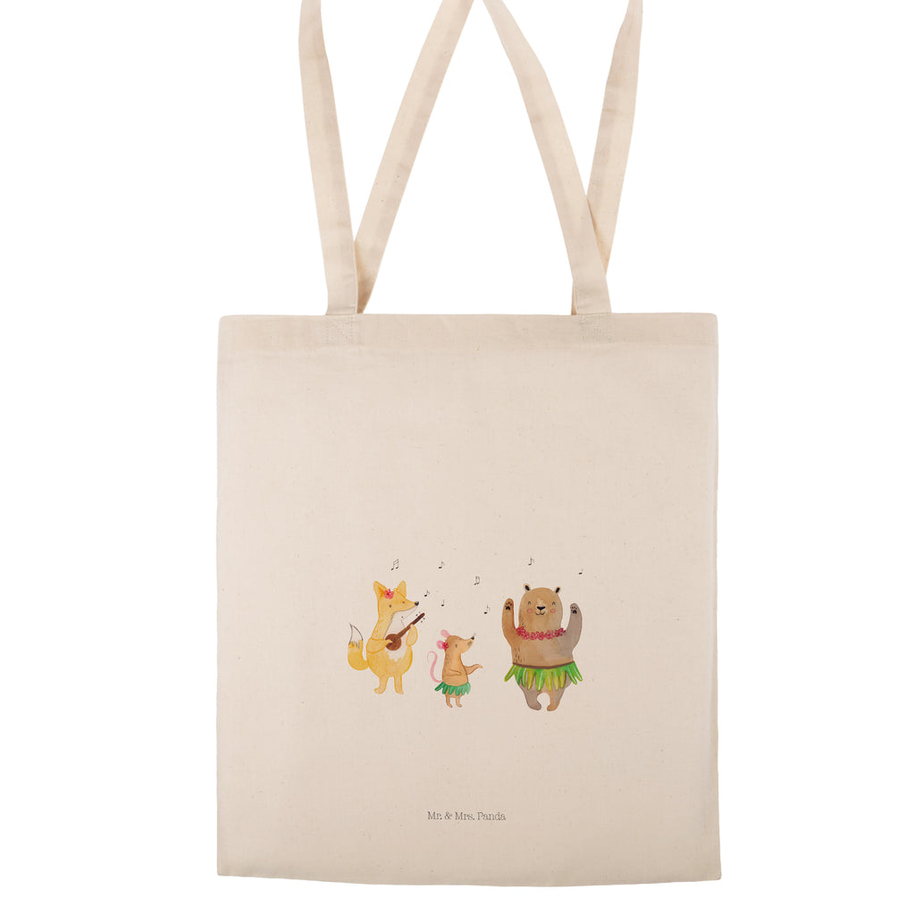 Tragetasche Waldtiere Aloha Beuteltasche, Beutel, Einkaufstasche, Jutebeutel, Stoffbeutel, Tiermotive, Gute Laune, lustige Sprüche, Tiere, Wald, Waldtiere, Musik, Aloha, Bär, Hase, Igel, Tanzen, Leben, Lachen