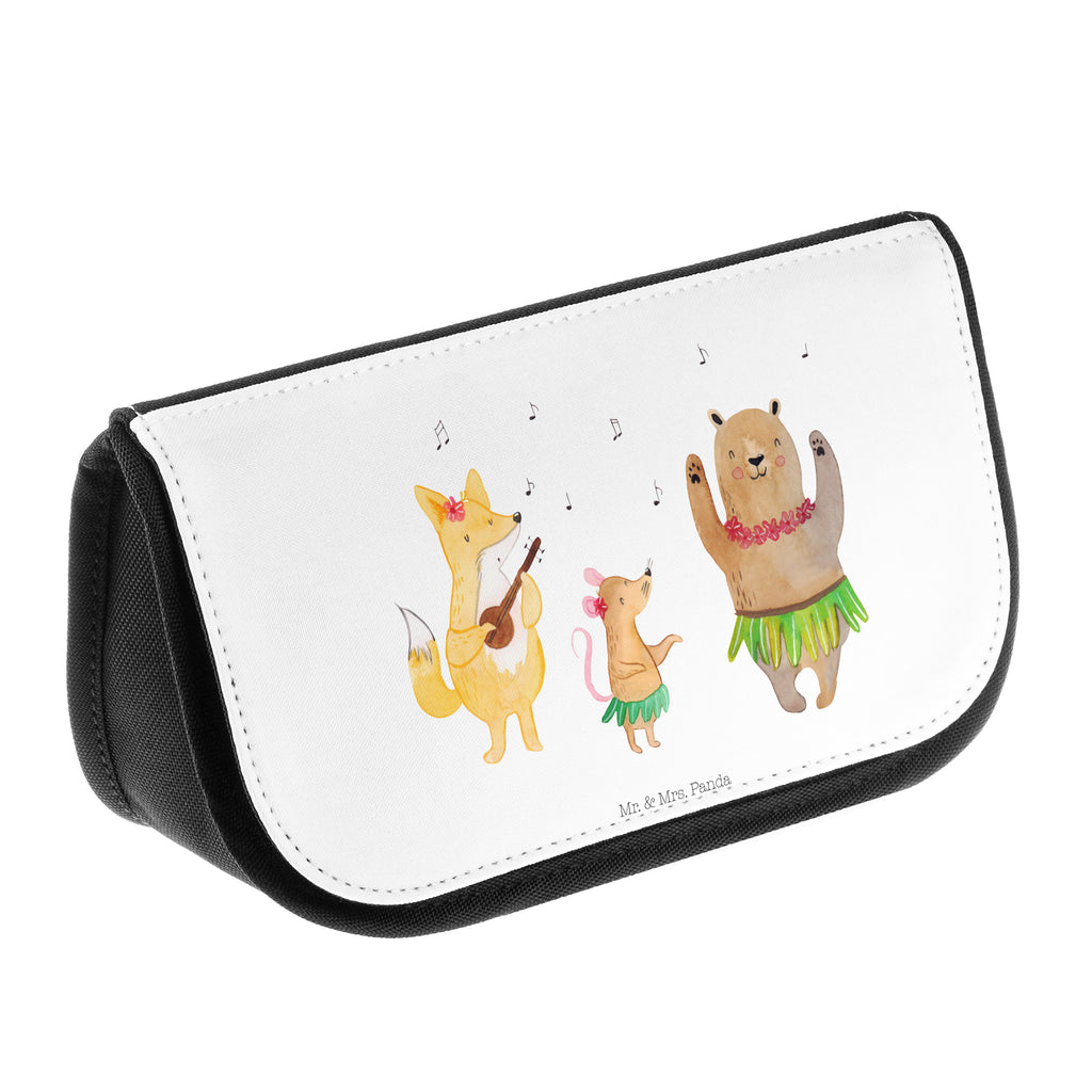 Kosmetiktasche Waldtiere Aloha Kosmetikbeutel, Kulturtasche, Kulturbeutel, Schminktasche, Make-Up Tasche, Tiermotive, Gute Laune, lustige Sprüche, Tiere, Wald, Waldtiere, Musik, Aloha, Bär, Hase, Igel, Tanzen, Leben, Lachen