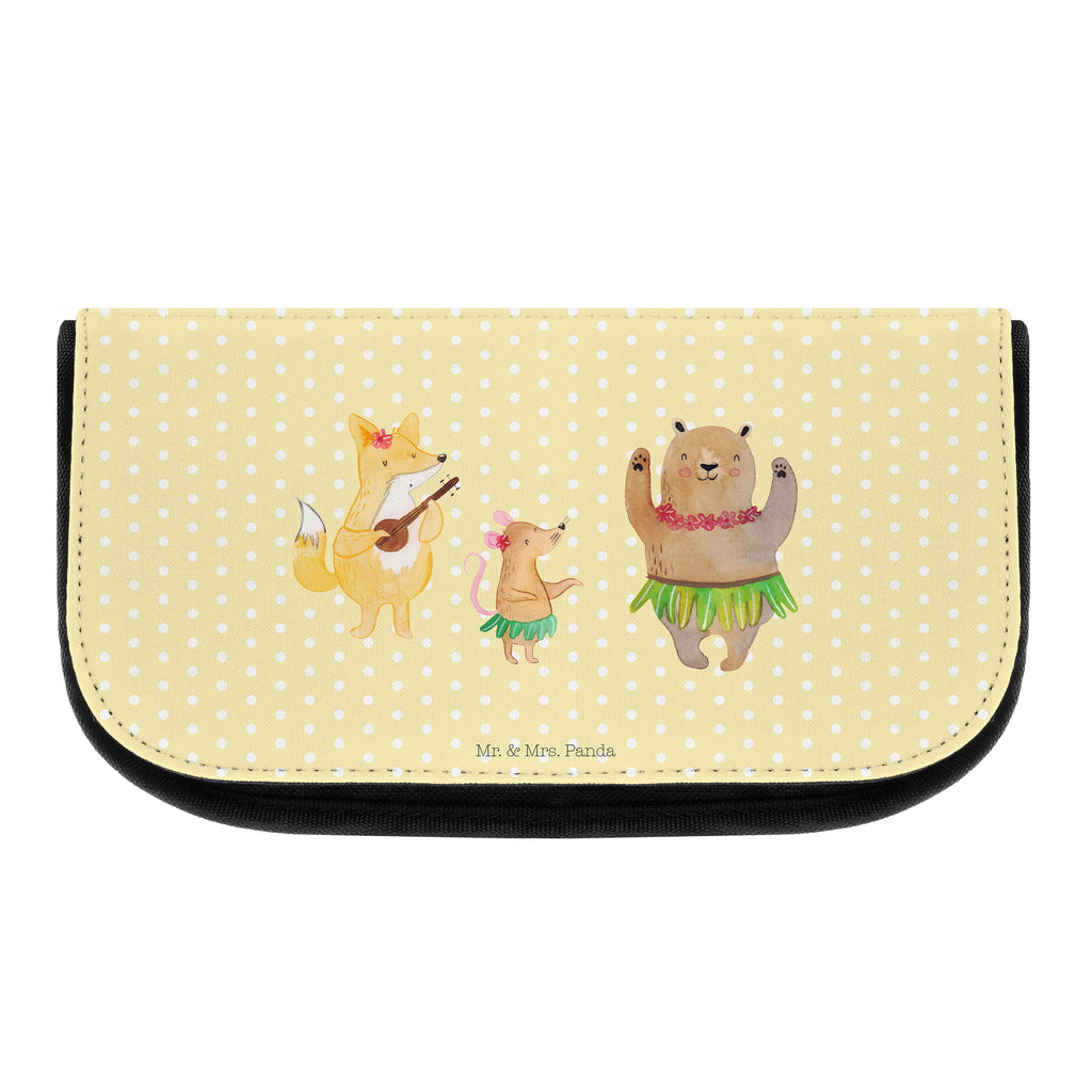 Kosmetiktasche Waldtiere Aloha Kosmetikbeutel, Kulturtasche, Kulturbeutel, Schminktasche, Make-Up Tasche, Tiermotive, Gute Laune, lustige Sprüche, Tiere, Wald, Waldtiere, Musik, Aloha, Bär, Hase, Igel, Tanzen, Leben, Lachen