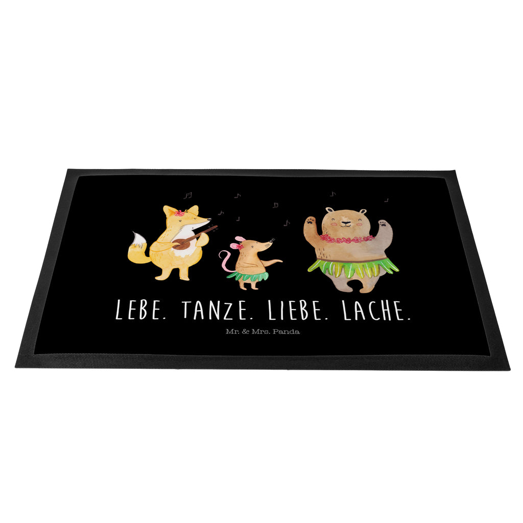 Fußmatte Waldtiere Aloha Wald, Waldtiere, Musik, Aloha, Bär, Hase, Igel, Tanzen, Leben, Lachen Türvorleger, Schmutzmatte, Fußabtreter, Matte, Schmutzfänger, Fußabstreifer, Schmutzfangmatte, Türmatte, Motivfußmatte,  Haustürmatte, Vorleger  süße Tiermotive, gute Laune, lustige Sprüche, Tiere