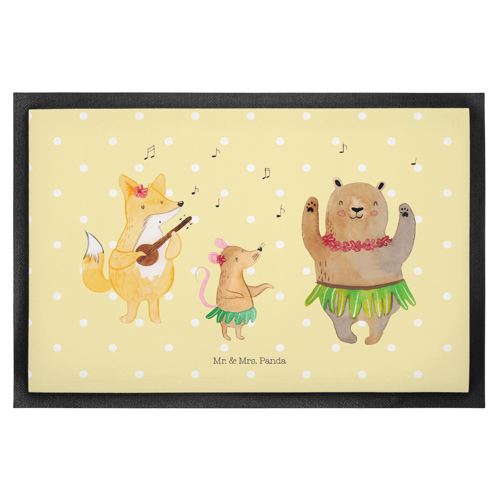 Fußmatte Waldtiere Aloha Wald, Waldtiere, Musik, Aloha, Bär, Hase, Igel, Tanzen, Leben, Lachen Türvorleger, Schmutzmatte, Fußabtreter, Matte, Schmutzfänger, Fußabstreifer, Schmutzfangmatte, Türmatte, Motivfußmatte,  Haustürmatte, Vorleger  süße Tiermotive, gute Laune, lustige Sprüche, Tiere