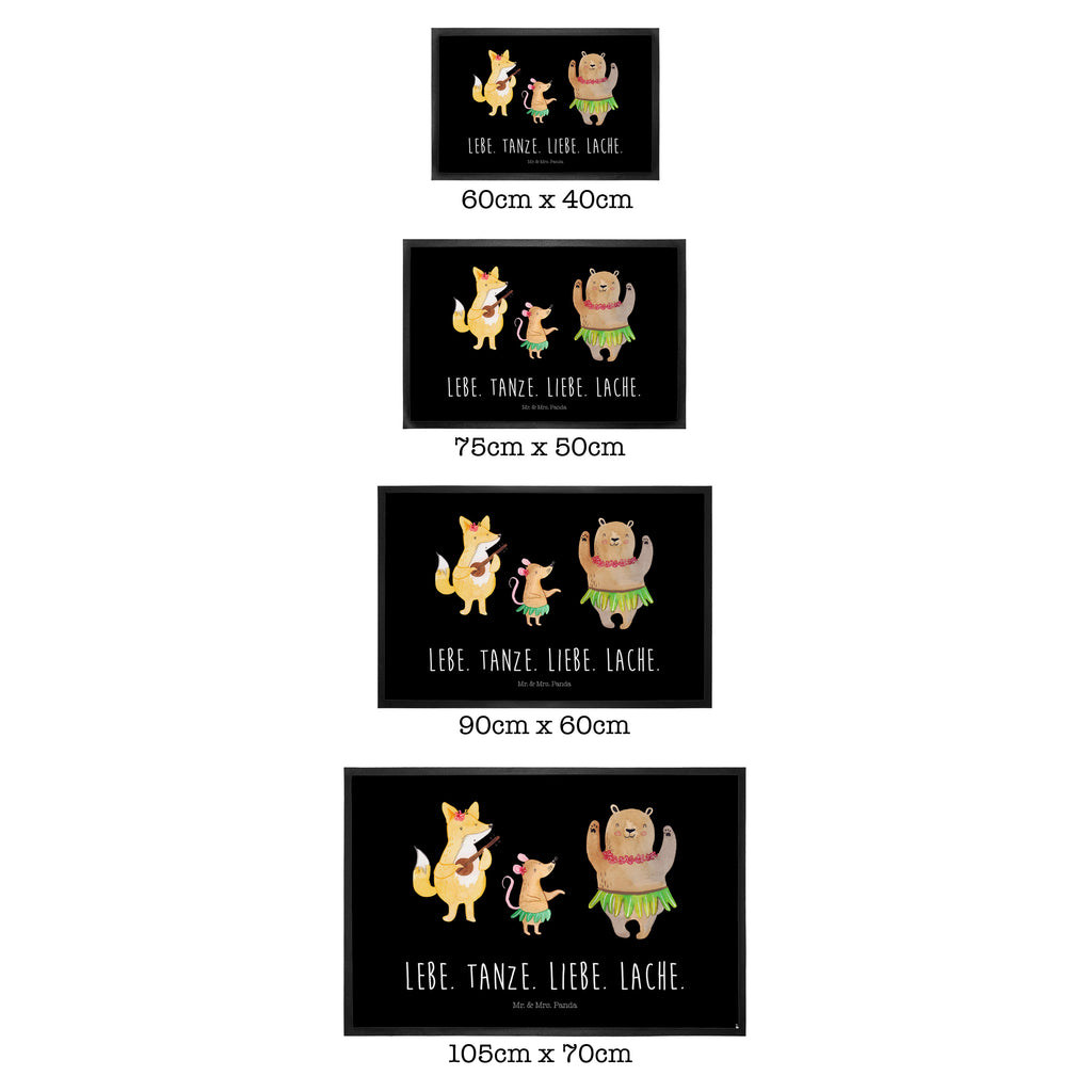 Fußmatte Waldtiere Aloha Wald, Waldtiere, Musik, Aloha, Bär, Hase, Igel, Tanzen, Leben, Lachen Türvorleger, Schmutzmatte, Fußabtreter, Matte, Schmutzfänger, Fußabstreifer, Schmutzfangmatte, Türmatte, Motivfußmatte,  Haustürmatte, Vorleger  süße Tiermotive, gute Laune, lustige Sprüche, Tiere