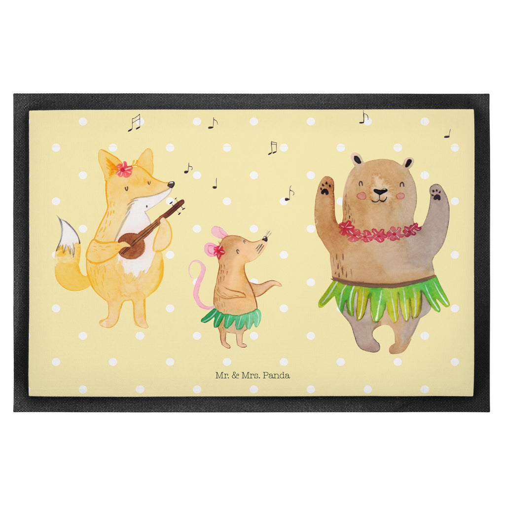 Fußmatte Waldtiere Aloha Wald, Waldtiere, Musik, Aloha, Bär, Hase, Igel, Tanzen, Leben, Lachen Türvorleger, Schmutzmatte, Fußabtreter, Matte, Schmutzfänger, Fußabstreifer, Schmutzfangmatte, Türmatte, Motivfußmatte,  Haustürmatte, Vorleger  süße Tiermotive, gute Laune, lustige Sprüche, Tiere