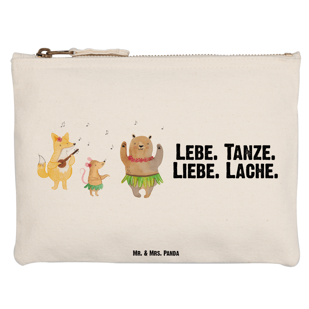 Schminktasche Waldtiere Aloha Schminktasche, Kosmetiktasche, Kosmetikbeutel, Stiftemäppchen, Etui, Federmappe, Makeup, XXL, Schminketui, Kosmetiketui, Schlamperetui, Tiermotive, Gute Laune, lustige Sprüche, Tiere, Wald, Waldtiere, Musik, Aloha, Bär, Hase, Igel, Tanzen, Leben, Lachen