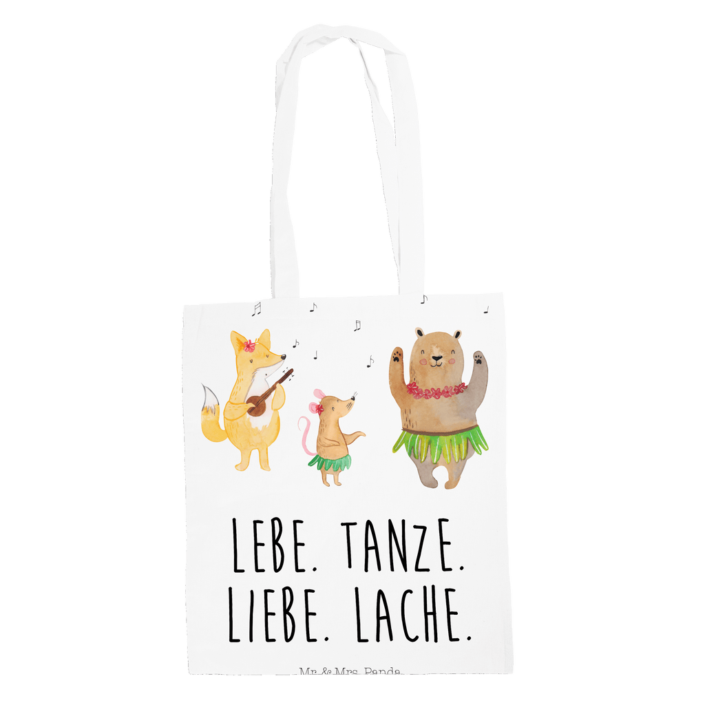 Tragetasche Waldtiere Aloha Beuteltasche, Beutel, Einkaufstasche, Jutebeutel, Stoffbeutel, Tiermotive, Gute Laune, lustige Sprüche, Tiere, Wald, Waldtiere, Musik, Aloha, Bär, Hase, Igel, Tanzen, Leben, Lachen