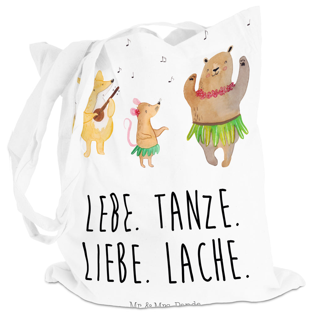 Tragetasche Waldtiere Aloha Beuteltasche, Beutel, Einkaufstasche, Jutebeutel, Stoffbeutel, Tiermotive, Gute Laune, lustige Sprüche, Tiere, Wald, Waldtiere, Musik, Aloha, Bär, Hase, Igel, Tanzen, Leben, Lachen