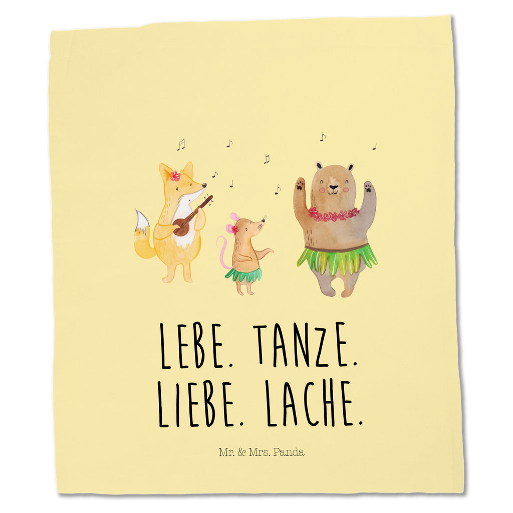 Tragetasche Waldtiere Aloha Beuteltasche, Beutel, Einkaufstasche, Jutebeutel, Stoffbeutel, Tiermotive, Gute Laune, lustige Sprüche, Tiere, Wald, Waldtiere, Musik, Aloha, Bär, Hase, Igel, Tanzen, Leben, Lachen