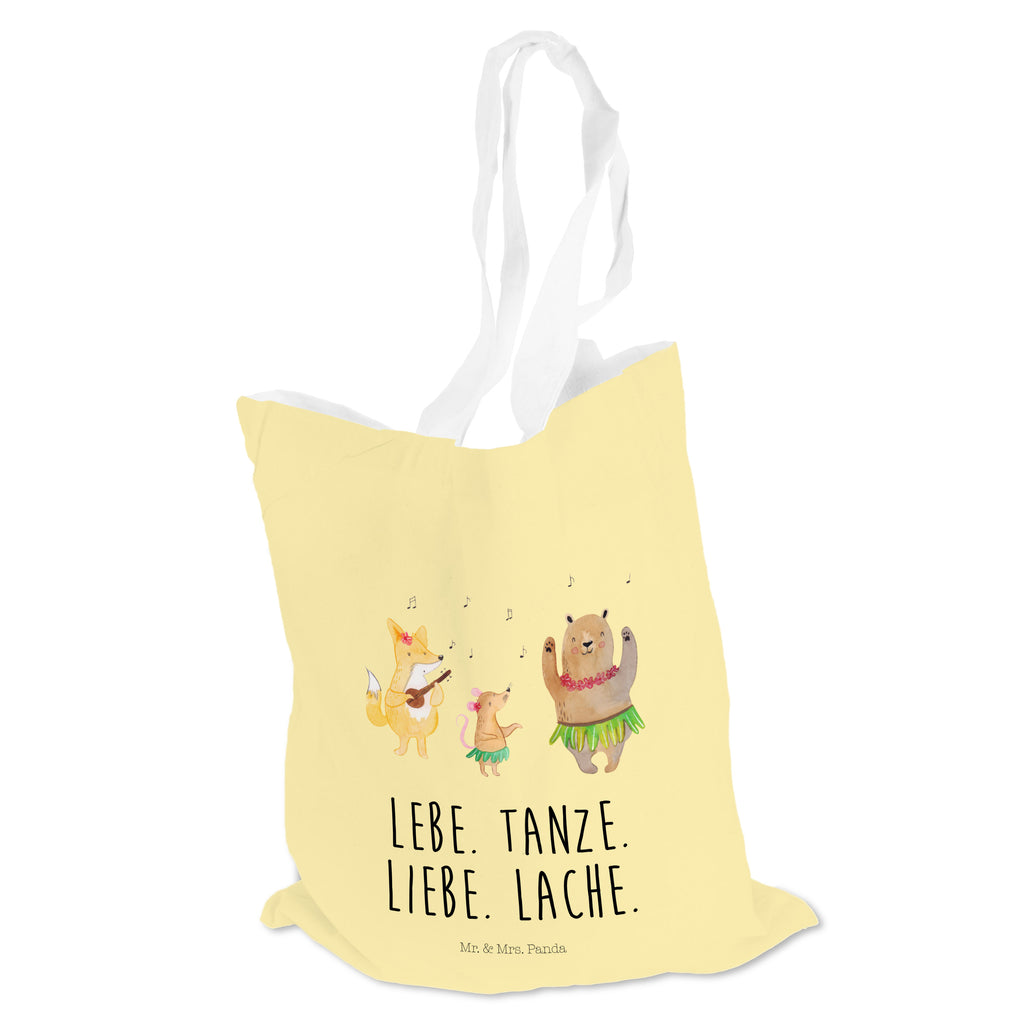 Tragetasche Waldtiere Aloha Beuteltasche, Beutel, Einkaufstasche, Jutebeutel, Stoffbeutel, Tiermotive, Gute Laune, lustige Sprüche, Tiere, Wald, Waldtiere, Musik, Aloha, Bär, Hase, Igel, Tanzen, Leben, Lachen