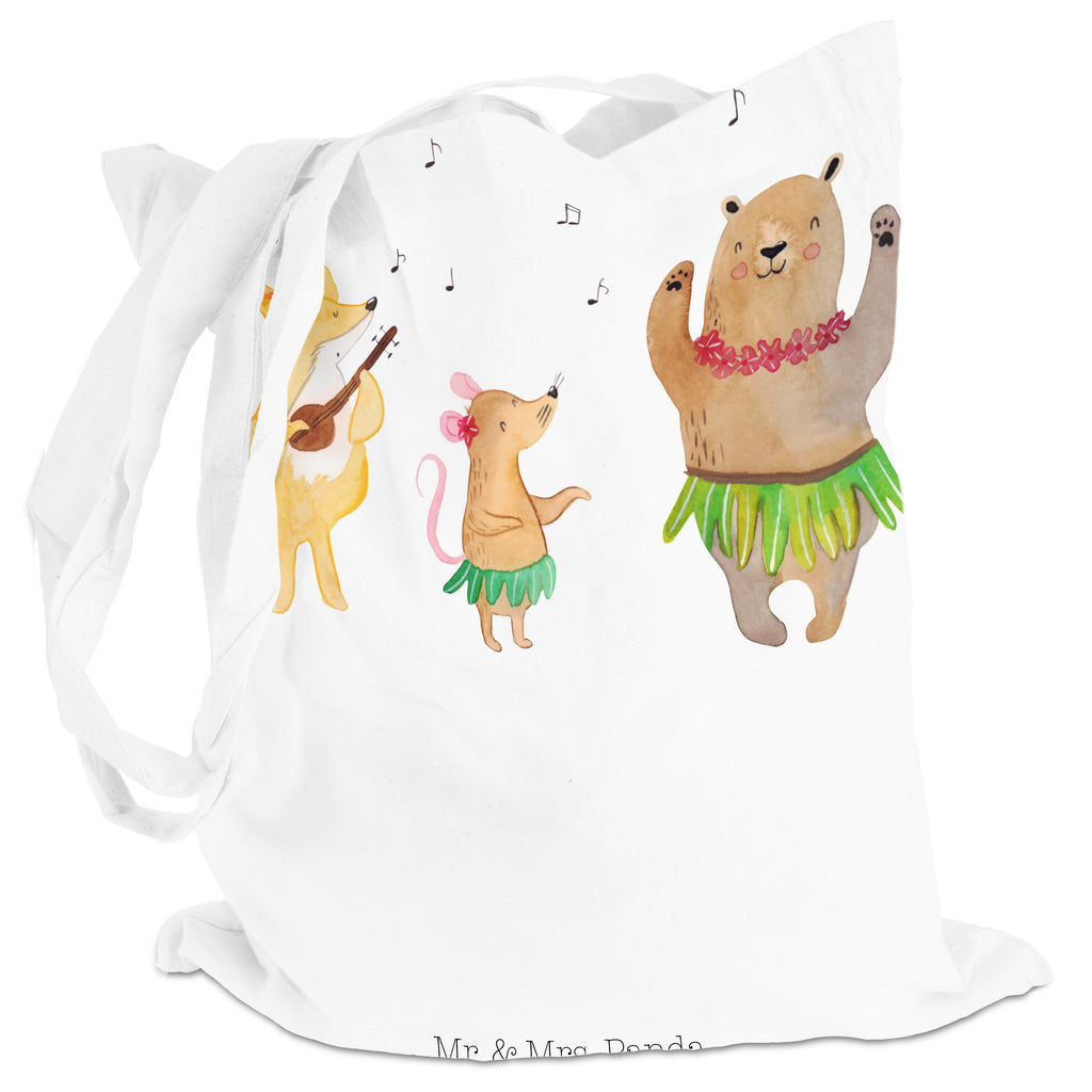 Tragetasche Waldtiere Aloha Beuteltasche, Beutel, Einkaufstasche, Jutebeutel, Stoffbeutel, Tiermotive, Gute Laune, lustige Sprüche, Tiere, Wald, Waldtiere, Musik, Aloha, Bär, Hase, Igel, Tanzen, Leben, Lachen