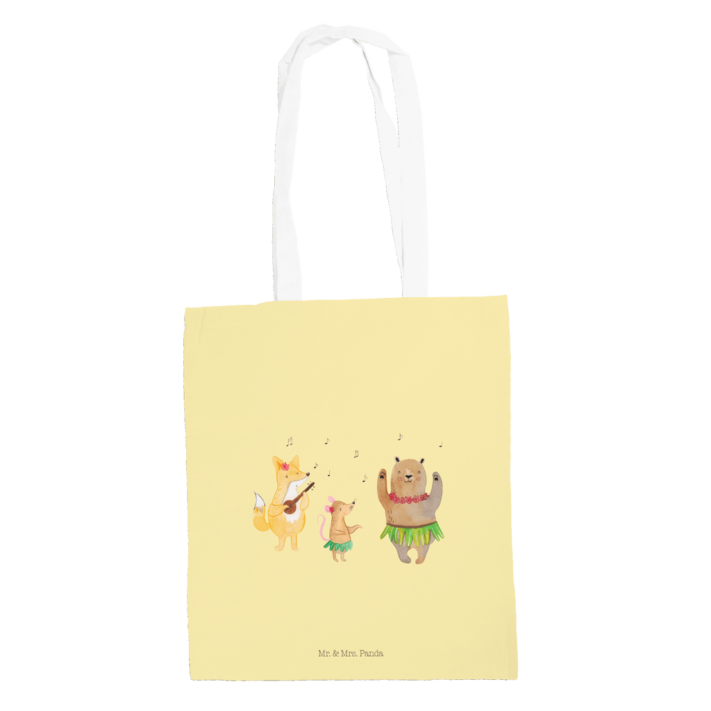 Tragetasche Waldtiere Aloha Beuteltasche, Beutel, Einkaufstasche, Jutebeutel, Stoffbeutel, Tiermotive, Gute Laune, lustige Sprüche, Tiere, Wald, Waldtiere, Musik, Aloha, Bär, Hase, Igel, Tanzen, Leben, Lachen