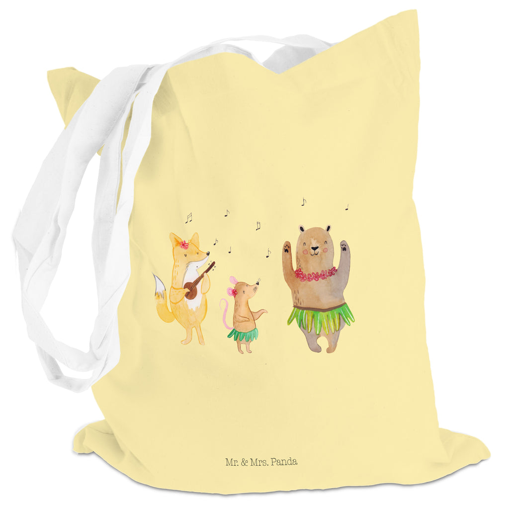 Tragetasche Waldtiere Aloha Beuteltasche, Beutel, Einkaufstasche, Jutebeutel, Stoffbeutel, Tiermotive, Gute Laune, lustige Sprüche, Tiere, Wald, Waldtiere, Musik, Aloha, Bär, Hase, Igel, Tanzen, Leben, Lachen