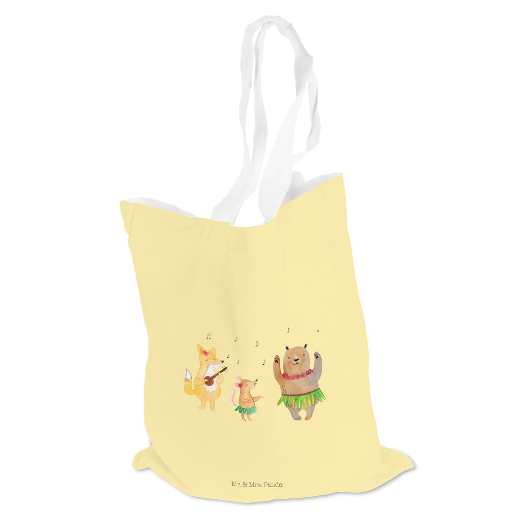 Tragetasche Waldtiere Aloha Beuteltasche, Beutel, Einkaufstasche, Jutebeutel, Stoffbeutel, Tiermotive, Gute Laune, lustige Sprüche, Tiere, Wald, Waldtiere, Musik, Aloha, Bär, Hase, Igel, Tanzen, Leben, Lachen