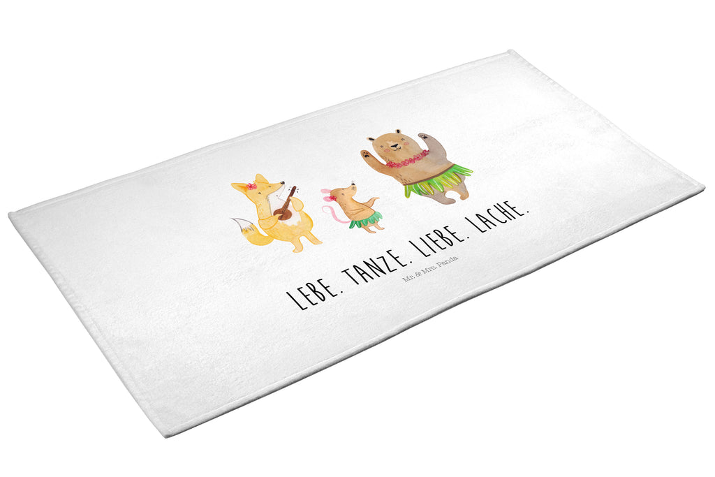 50 x 100 Handtuch Waldtiere Aloha Handtuch, Badehandtuch, Badezimmer, Handtücher, groß, Kinder, Baby, Tiermotive, Gute Laune, lustige Sprüche, Tiere, Wald, Waldtiere, Musik, Aloha, Bär, Hase, Igel, Tanzen, Leben, Lachen